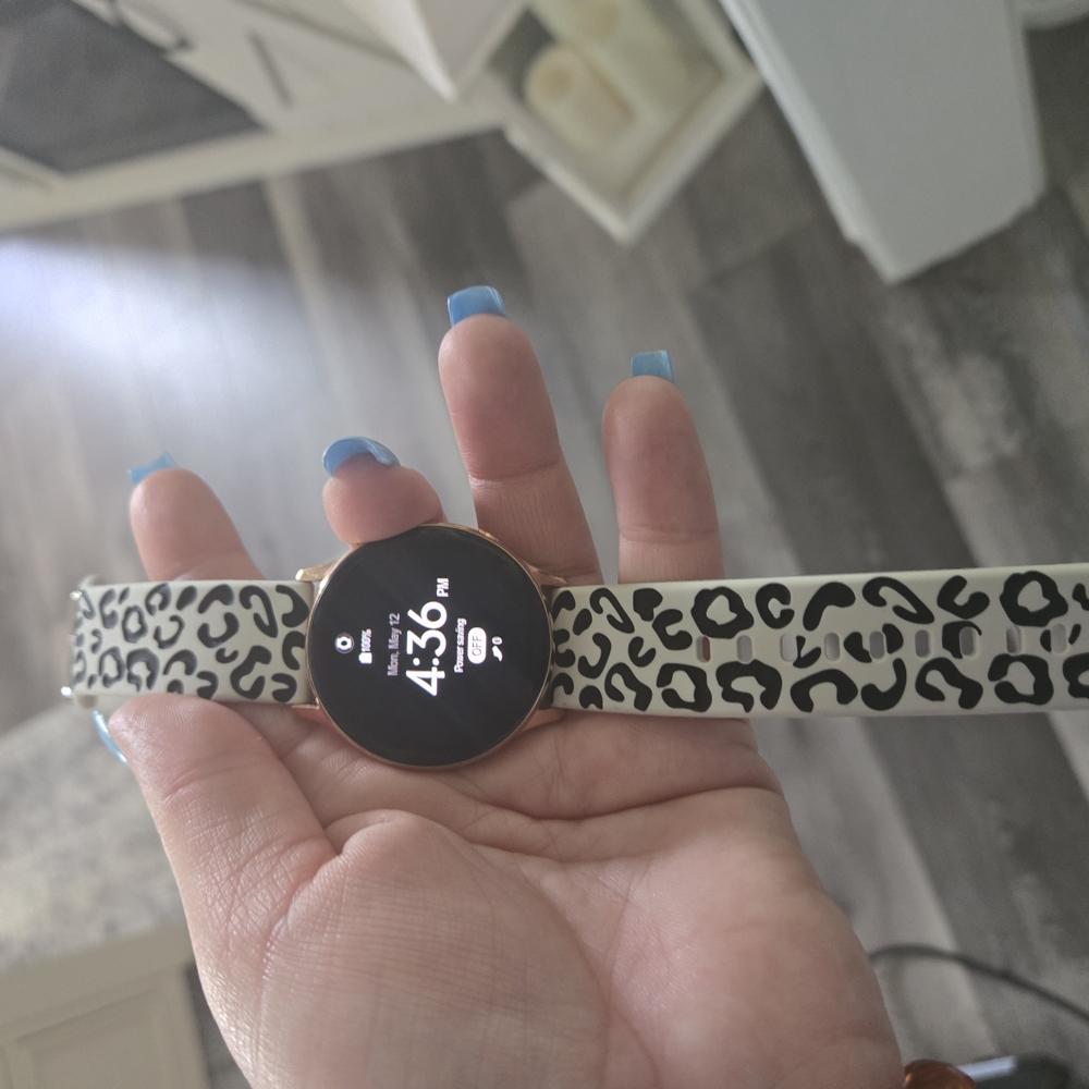 Samsung Black and White Smartwatch with Leopard Print